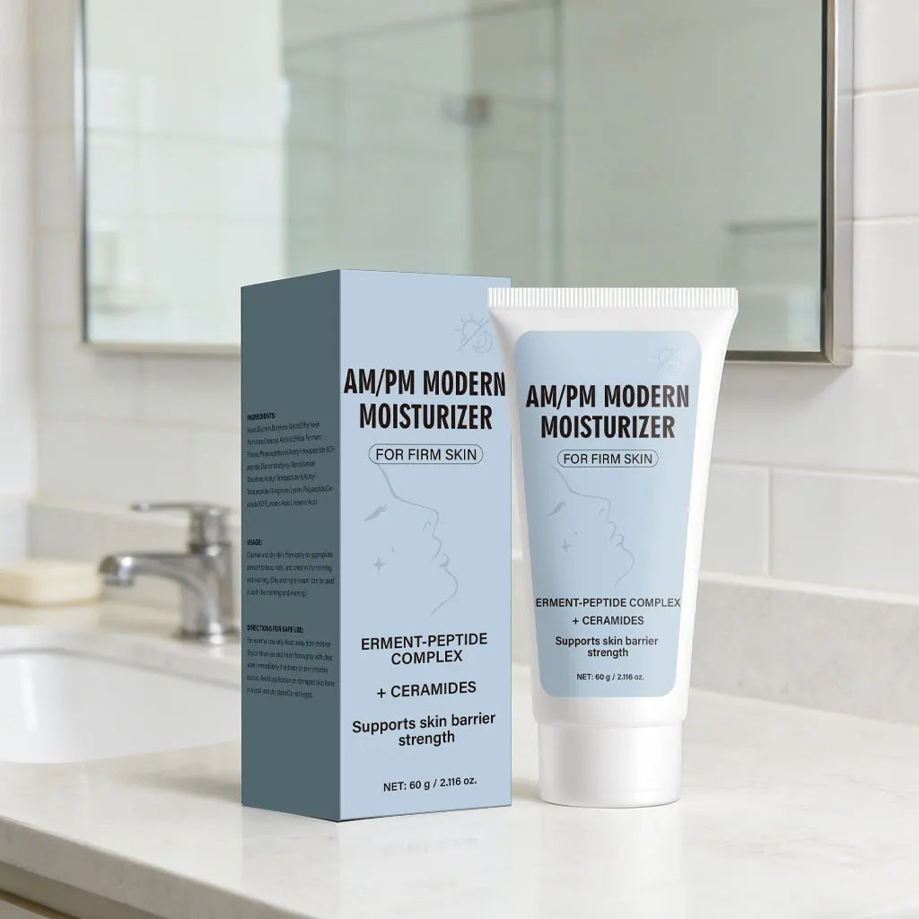 AM/PM Modern Moisturizer Hydrating Face Cream with Peptides, Ceramides for Dry, Sensitive, Combination Skin, Non-Greasy,60g