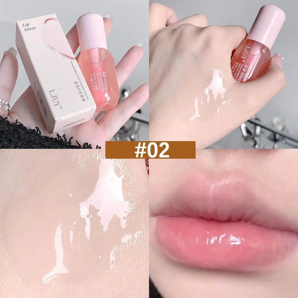 Moisturizing Lip Oil Hydrate And Soften Lip Transparent Jelly Balm Oil Unisex Fruit Lip Gloss Clear Crystal Autumn And Winter