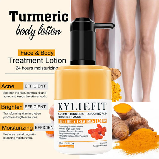 Natural Turmeric Whitening Lotion, Reduce Acne, Dark and Black Spots, Moisturizing, Even Skin Tone, For Face and Body Cream