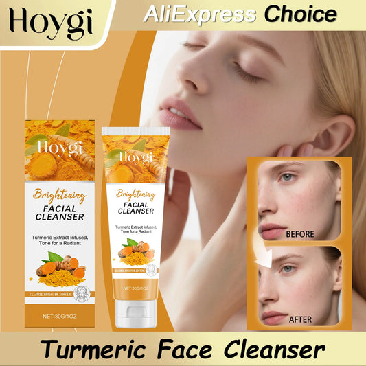 Turmeric Cleanser Moisturize Facial Brightening Skin Tone Daily Face Wash Foam Skincare Deep Clean Blackhead Removal Oil Control