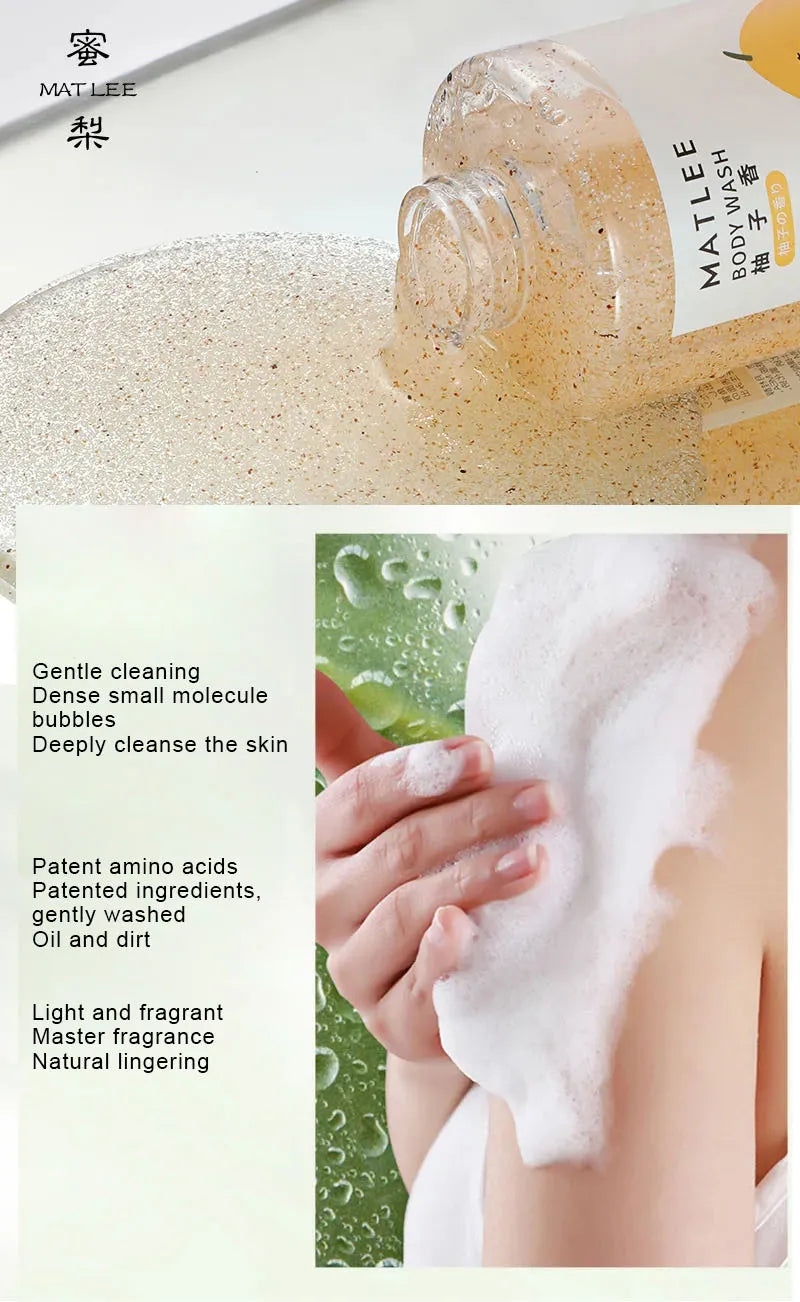 500ml/bottle MATLEE Fresh Fragrance Gentle Cleaning Moisturizing Scrub Bodys Exfoliating Repair Chicken Skin Special Shower Gel
