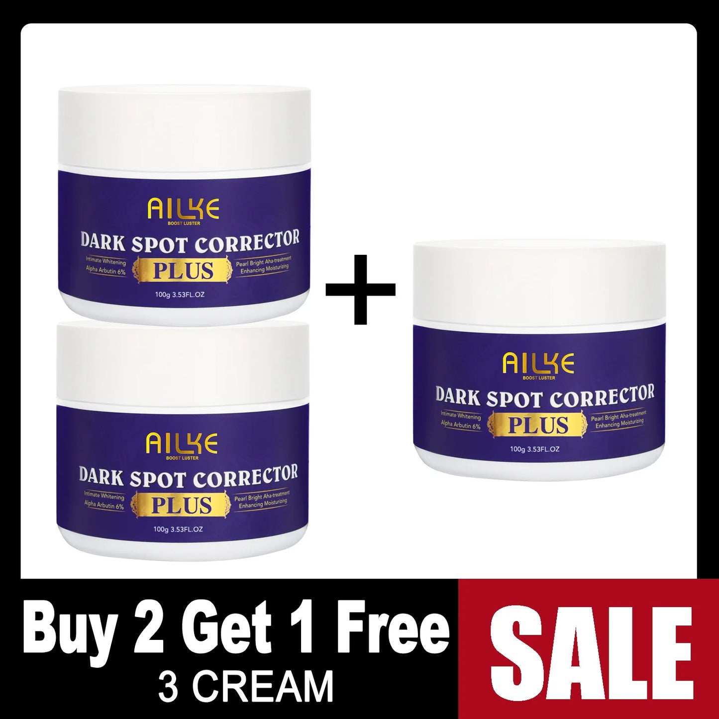 AILKE Glutathione PLUS Whitening Skin Care Set, Advanced Lightening Lotion, Moisturizes, Softens, Brighten Kit for Men, Women