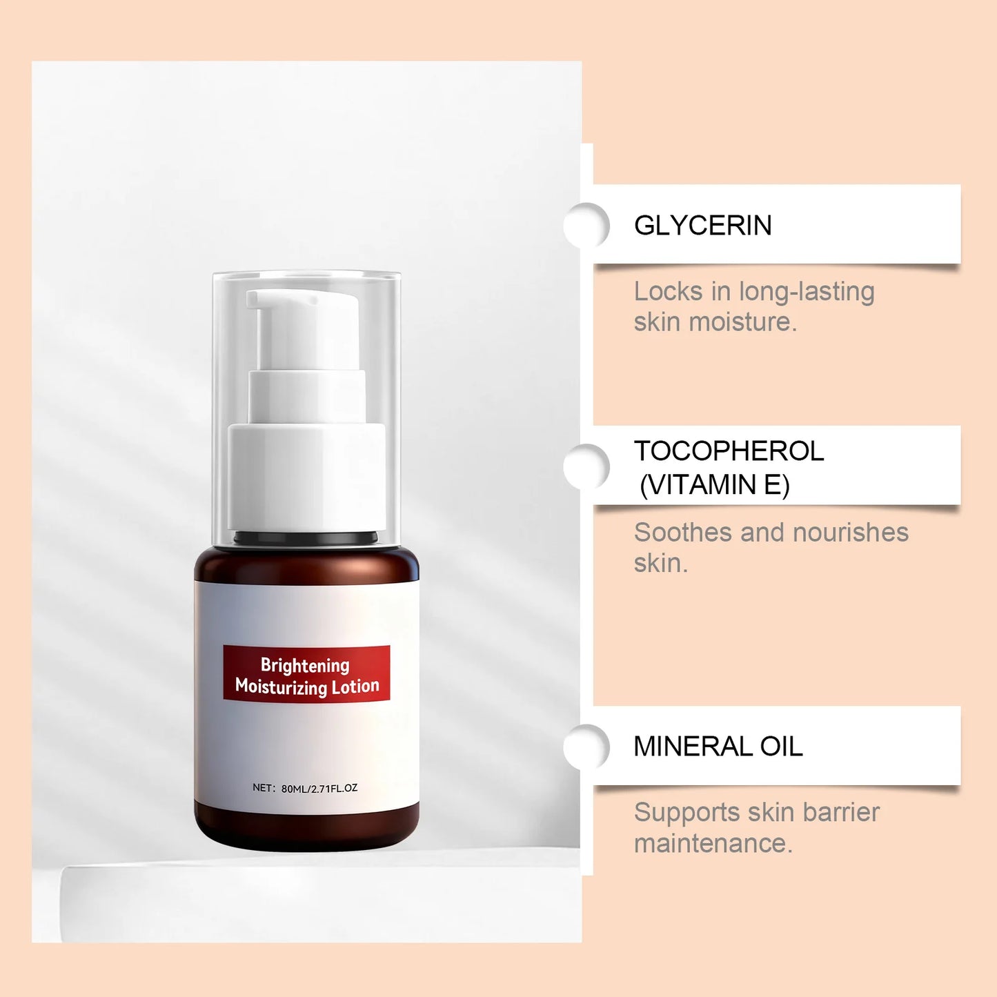 Brightening Moisturizing Lotion - Gentle hydration to nourish and brighten facial skin, providing moisture and protection