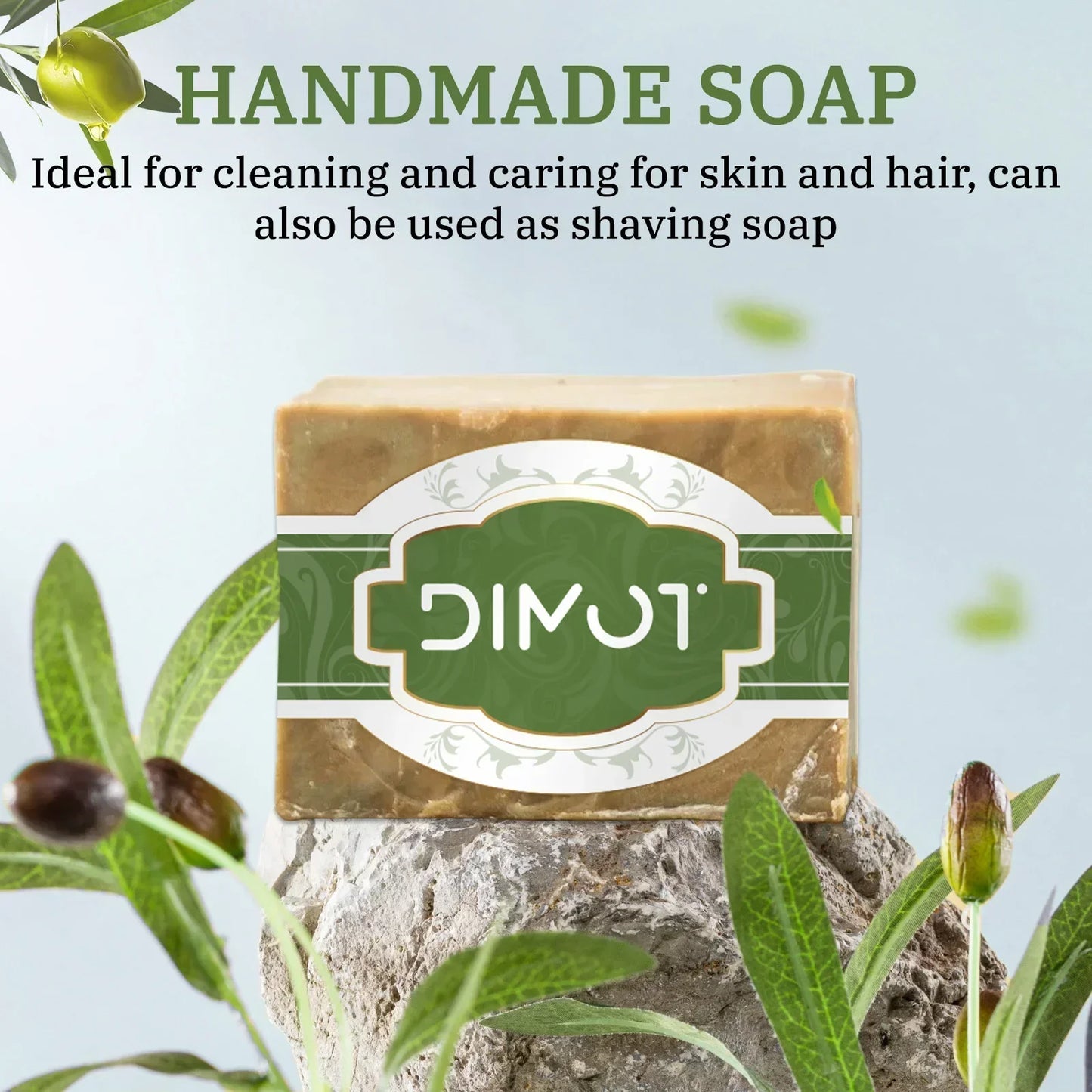 Handmade Olive Oil Cleansing Bar 200g - For Sensitive Skin, Gently Cleanses Face, Body & Hair While Providing Light Moisture.
