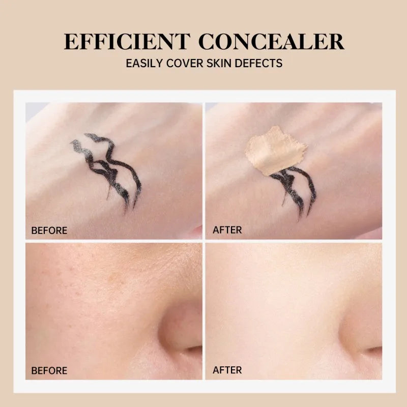 Small bottle moisturizing concealer, brightens skin tone, full coverage, highly colored, matte finish, non-irritating, creamy an