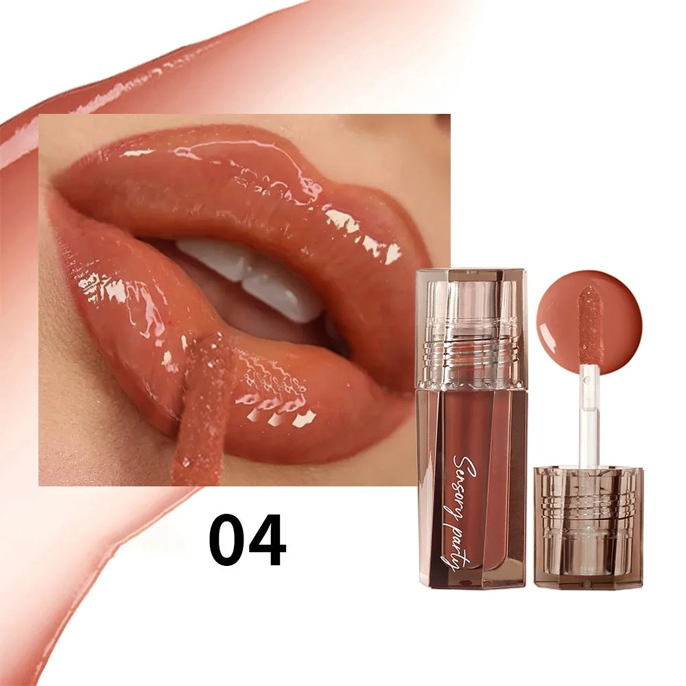 Moisturizing Water Glow Lip Gloss, High Shine Lip Glaze, Non Sticky Non Transfer, Long Lasting Waterproof Hydrating Lip Makeup
