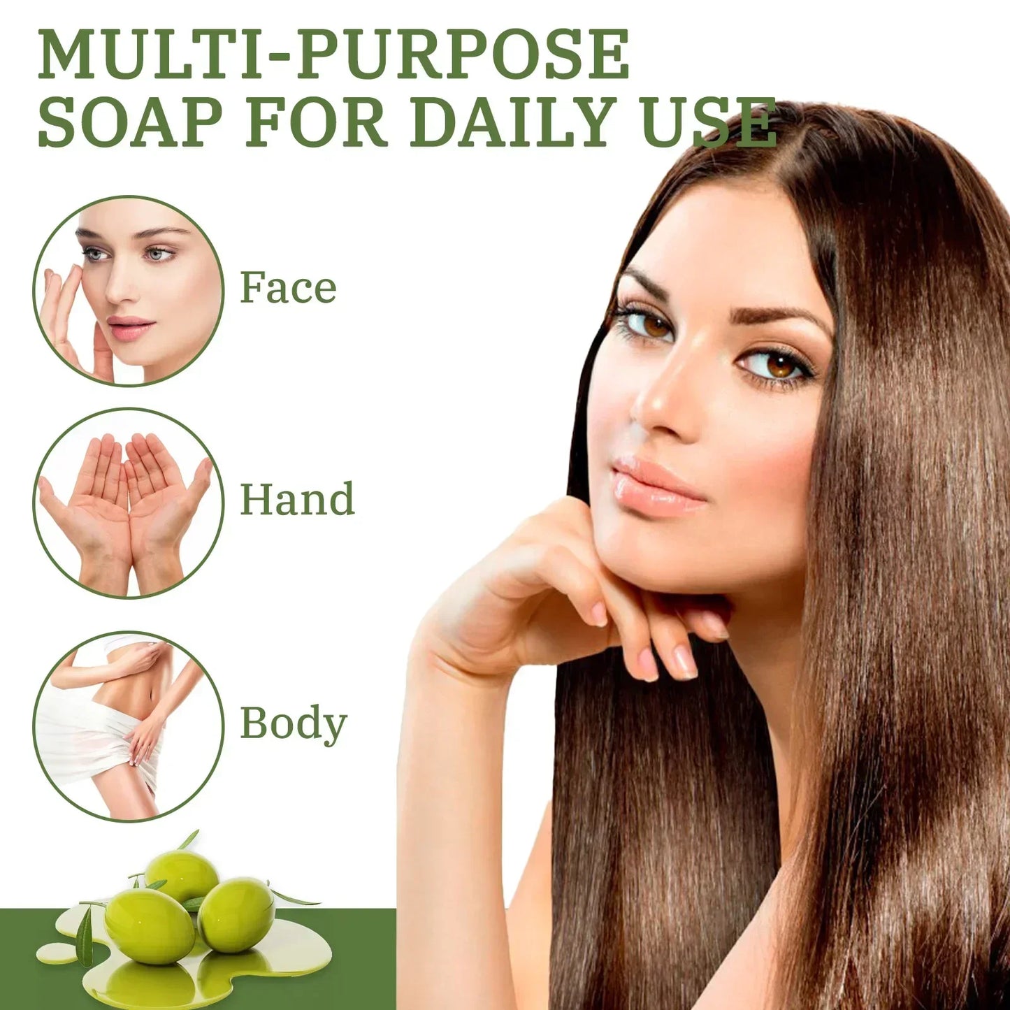 Handmade Olive Oil Cleansing Bar 200g - For Sensitive Skin, Gently Cleanses Face, Body & Hair While Providing Light Moisture.