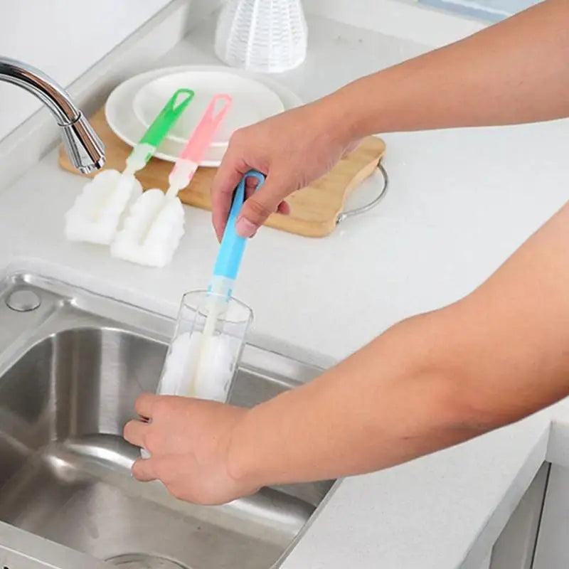 Soft Sponge Cup Brush Long Handle Sponge Bottle Brush Cup Sponge Cleaning Brush Water Bottle Glass Cup Washing Cleaner Tool