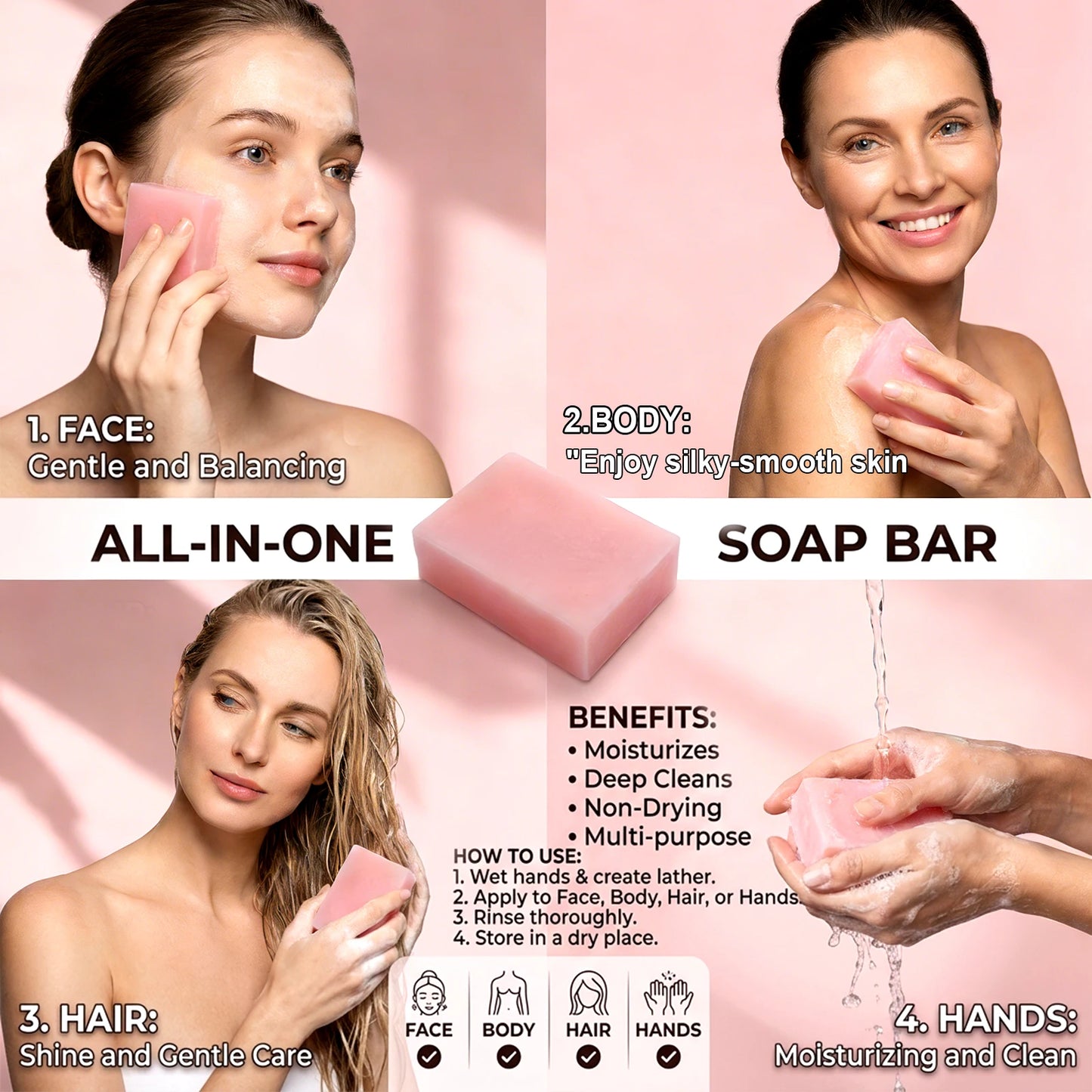 Handmade Sakura Soap With Glycerin Gentle Non-Tightening Long Lasting Scent Face Body Cleansing Soap Gift
