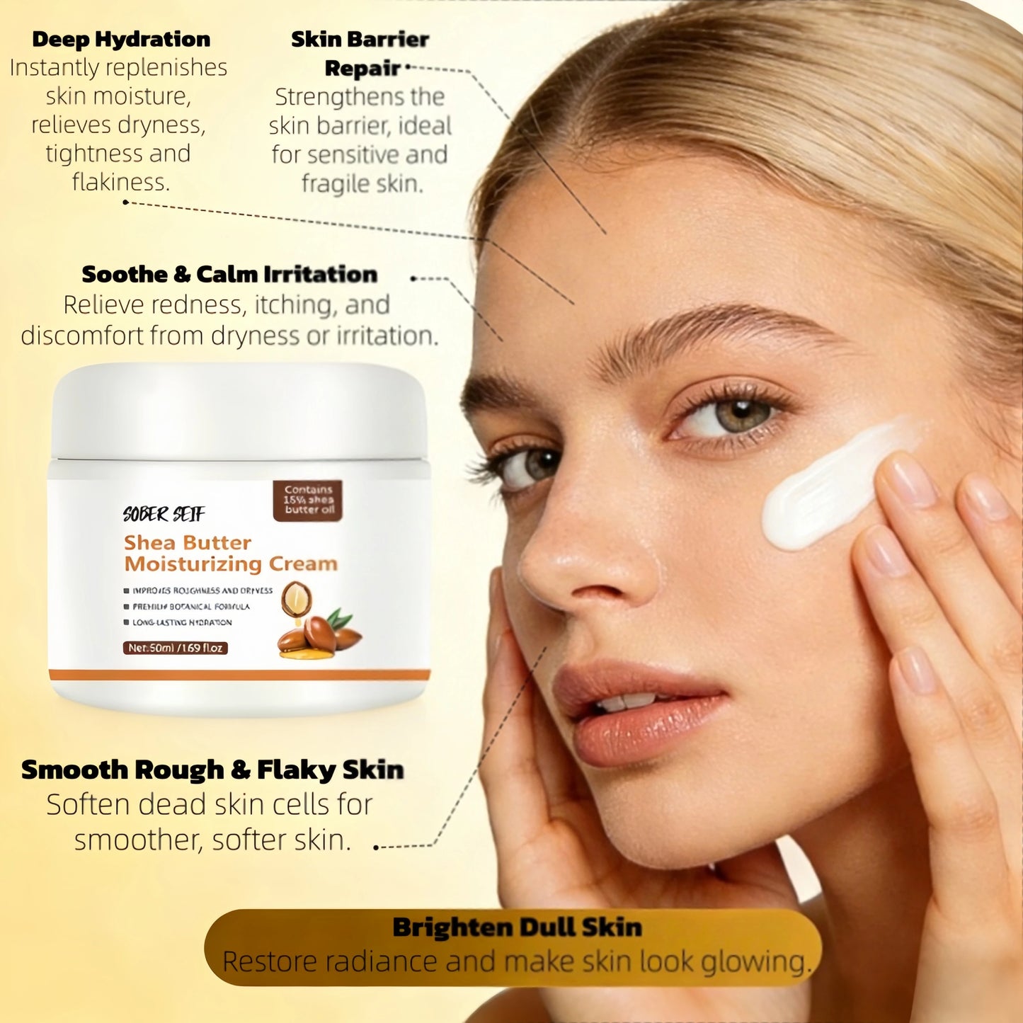 Moisturizer Shea Butter Long-Lasting Repair Firming Brightening For Dry Skin Practical Gift