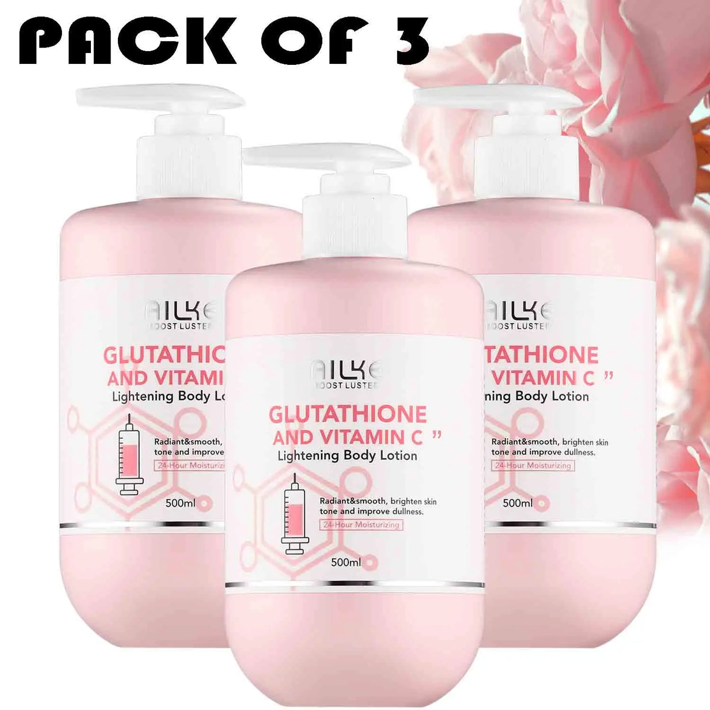 AILKE Skin Whitening Set, With Glutathion, Vitamin C, Shea Butter, Remove Dark Spots, Melanin, Pigmentation, Freckles, Stains