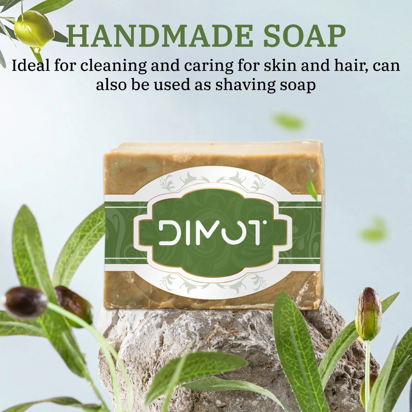 Handmade Olive Oil Cleansing Bar 200g - For Sensitive Skin, Gently Cleanses Face, Body & Hair While Providing Light Moisture.