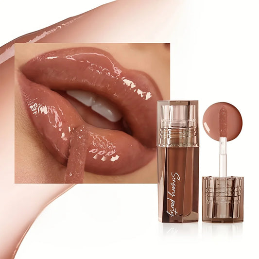 Moisturizing Water Glow Lip Gloss, High Shine Lip Glaze, Non Sticky Non Transfer, Long Lasting Waterproof Hydrating Lip Makeup