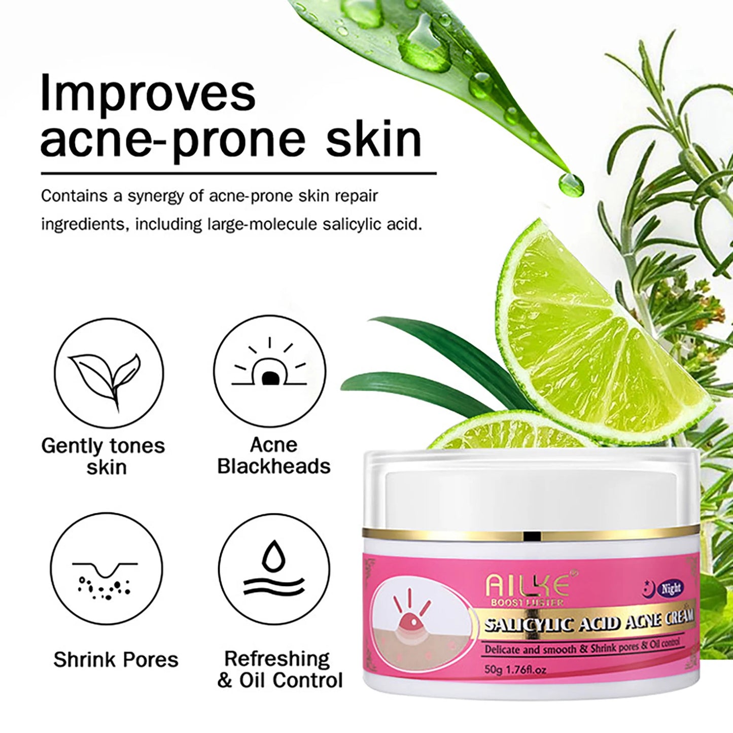 AILKE Brightening Skin Care Set, Reduce Dark Spots, Acne, Moisturizing, Nourishing and Smooth Skin, Non-Greasy, Absorb Instantly