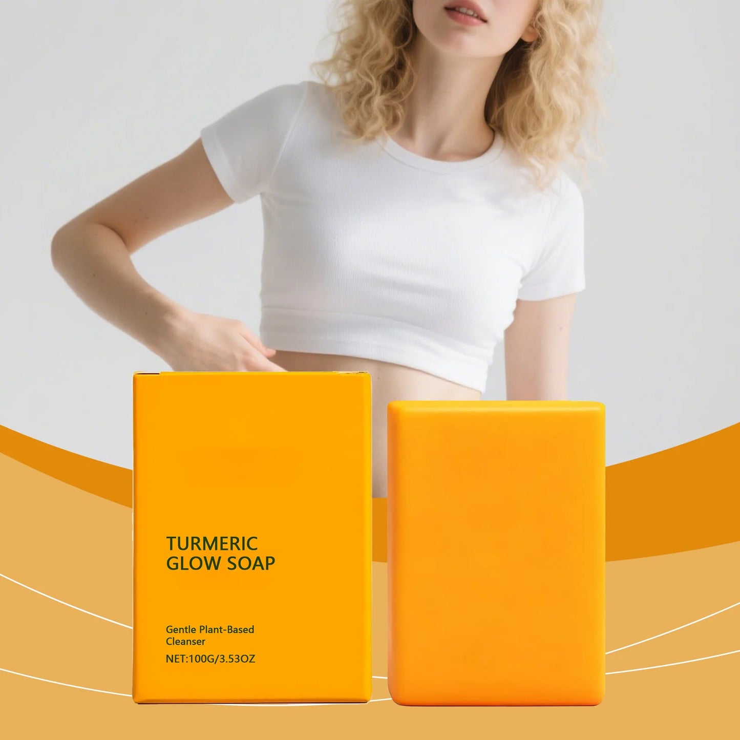 Turmeric Body Soap Exfoliating Gentle Cleansing Moisturizing Revitalizing Brightening Oil Control Remove Dirt Glowing Body Soap