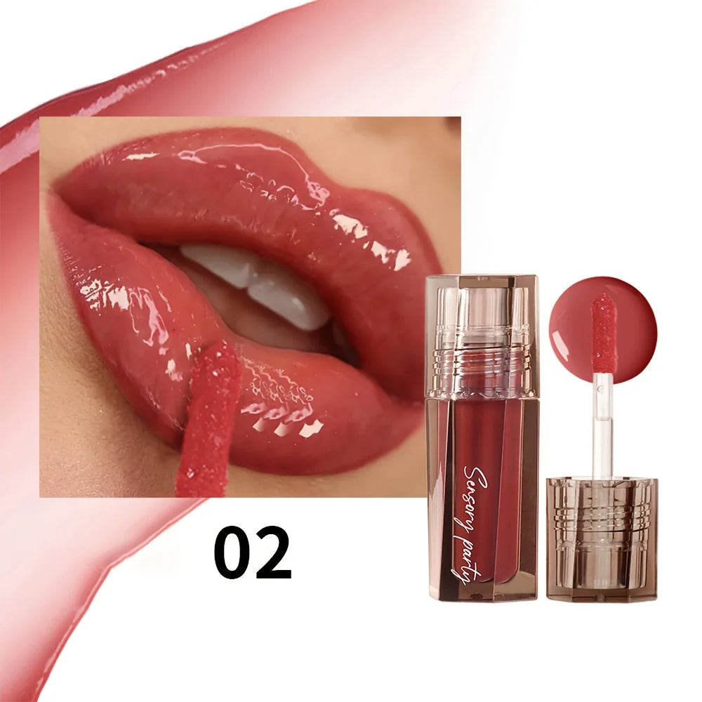 Moisturizing Water Glow Lip Gloss, High Shine Lip Glaze, Non Sticky Non Transfer, Long Lasting Waterproof Hydrating Lip Makeup