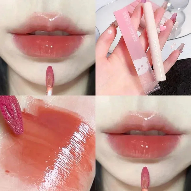 Moisturizing Mirror Lip Gloss Lasting Crystal Glossy Water Light Lip Glaze Nude Red Liquid Lipstick Women Lips Makeup Cosmetics