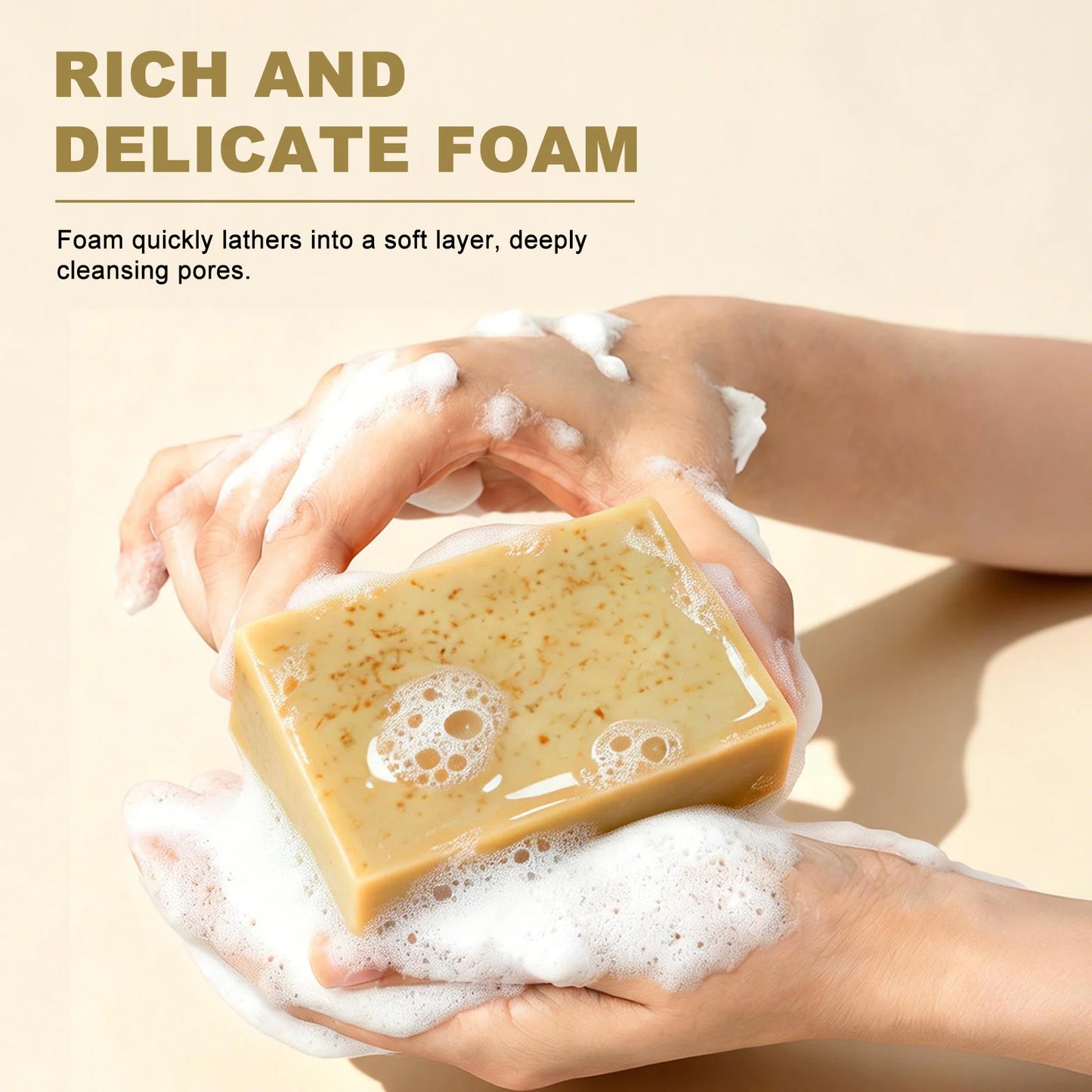 Handmade Oatmeal Soap Gentle Exfoliating Deep Cleansing Moisturizing Soothing Repair Dry Skin Face Body Wash Soap Bar