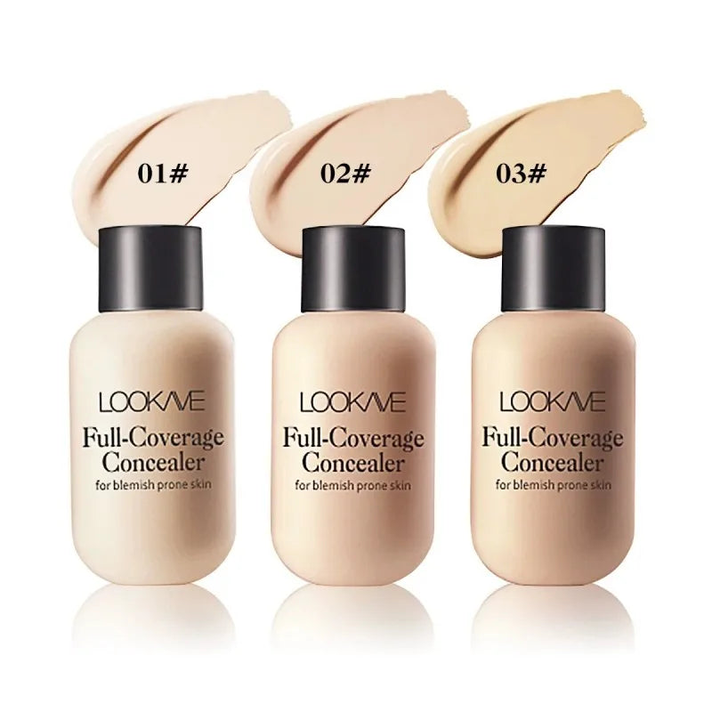 Small bottle moisturizing concealer, brightens skin tone, full coverage, highly colored, matte finish, non-irritating, creamy an