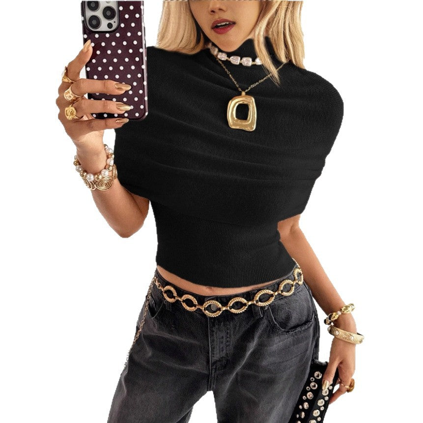 Womens Off-shoulder Short-sleeve Top