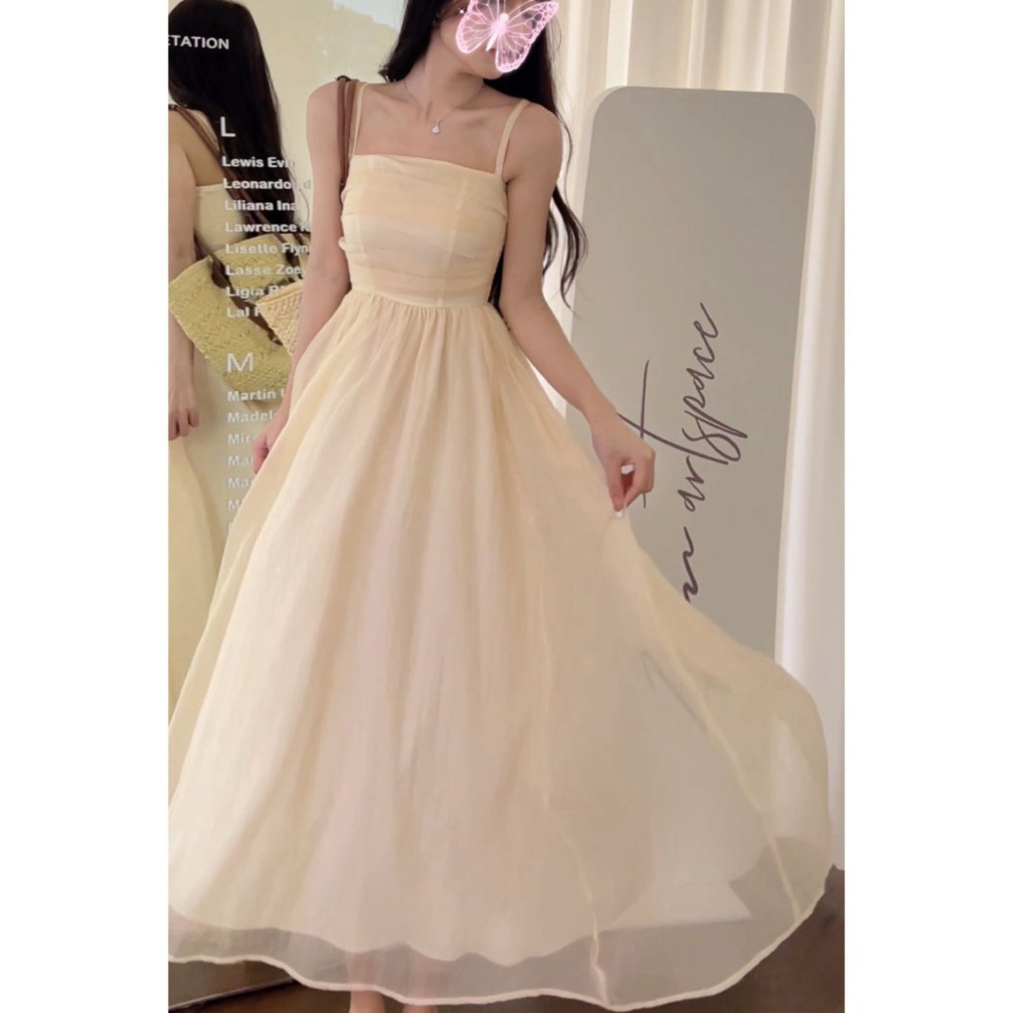 Summer Fit-and-Flare Holiday Mesh Maxi Dress